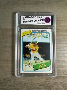 Rickey Henderson Rookie 1980 Topps #482 Gem Mint 10 Novelty Baseball Card. A’s.